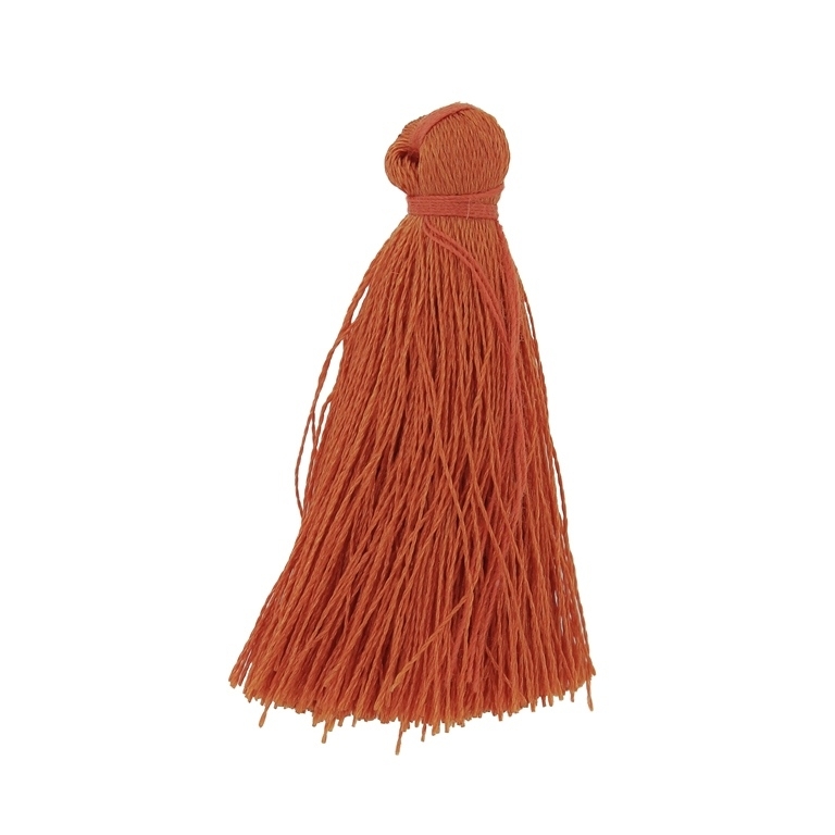 TEXTILE BEADS - TASSEL POLYESTER - 4.0cm ORANGE 258 - 10pcs.