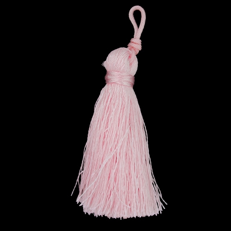 TEXTILE BEADS - TASSEL POLYESTER - 4.0cm PINK (LIGHT) 269 - PACKAGE 100pcs.