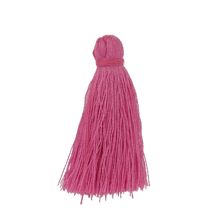 TEXTILE BEADS - TASSEL POLYESTER - 4.0cm PINK (DARK) 275 - 10pcs.