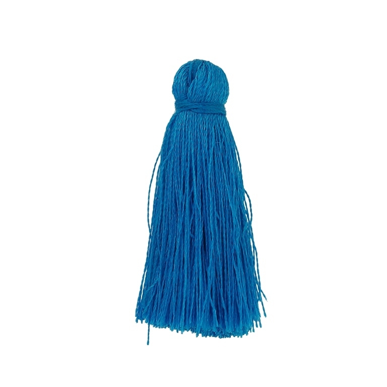 TEXTILE BEADS - TASSEL POLYESTER - 4.0cm BLUE 291 - 10pcs.