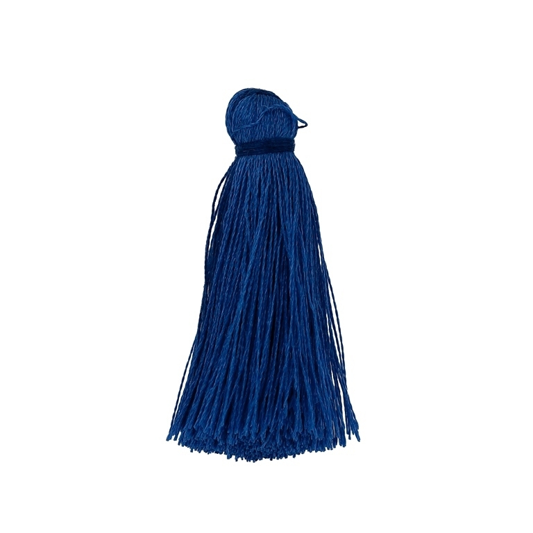 TEXTILE BEADS - TASSEL POLYESTER - 4.0cm BLUE 294 - PACKAGE 100pcs.