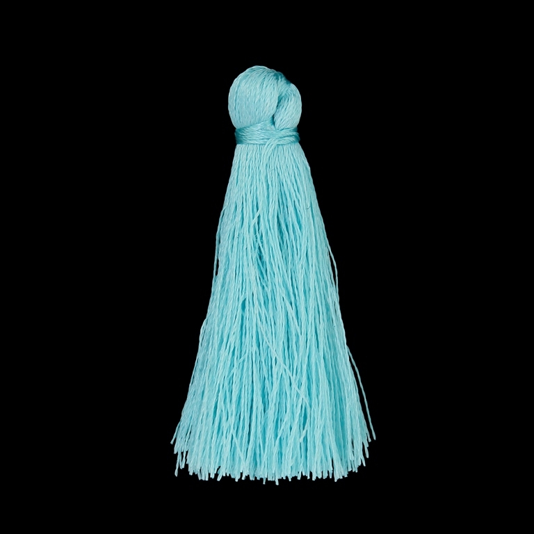 TEXTILE BEADS - TASSEL POLYESTER - 4.0cm BLUE (LIGHT) 287 - 10pcs.