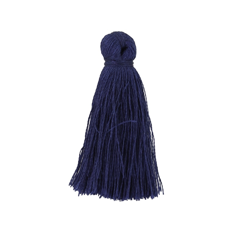 TEXTILE BEADS - TASSEL POLYESTER - 4.0cm BLUE (DARK) 000 - PACKAGE 100pcs.