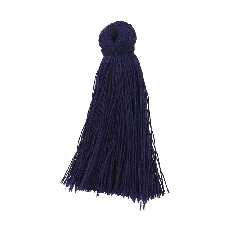 TEXTILE BEADS - TASSEL POLYESTER - 4.0cm BLUE (DARK) 296 - PACKAGE 100pcs.