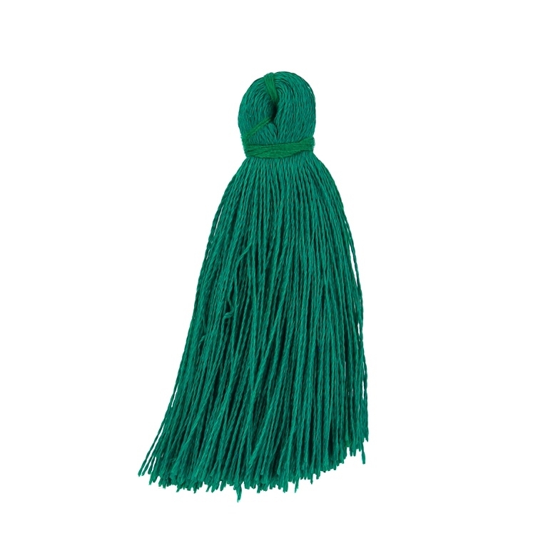 TEXTILE BEADS - TASSEL POLYESTER - 4.0cm TURQUOISE GREEN 306 - PACKAGE 100pcs.