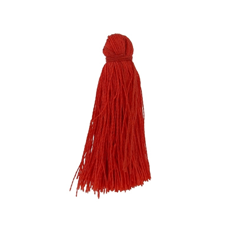 TEXTILE BEADS - TASSEL POLYESTER - 4.0cm RED (LIGHT) 281 - PACKAGE 100pcs.