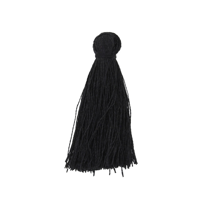 TEXTILE BEADS - TASSEL POLYESTER - 4.0cm BLACK 311 - 10pcs.