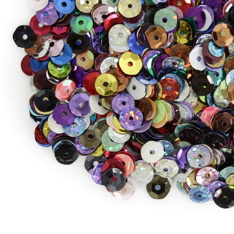 SEQUINS - CIRCLE 04 RELIEF - MIX SIZES 4mm and 7mm MIX 125 - 20g Hole-1.0mm