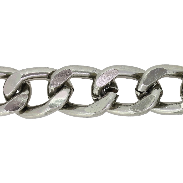 METAL CHAIN - ALUMINUM - CURB FLAT - 4x15x22mm ОКСИДИРАНО - PACKAGE 5meters