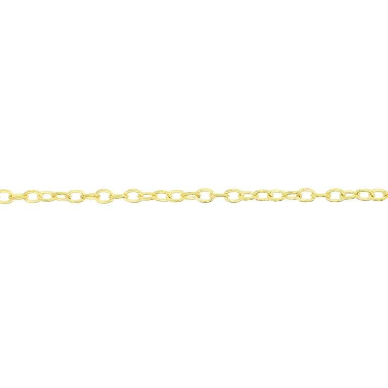 METAL CHAIN - SOLDERED - CABLE OVAL - 0.5x2.5x2mm GOLD - NICKEL FREE - 2meters