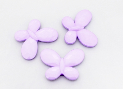 OPAQUE PLASTIC BEADS - BUTTERFLY 03 FACETED - 35x46x7mm PURPLE (LIGHT) С36 - PACKAGE 500g Hole-2.5mm (90pcs.)