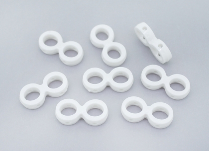 OPAQUE PLASTIC BEADS - INFINITY - 9.5x20mm WHITE С01 - PACKAGE 500g Hole-2.0mm (1200pcs.)