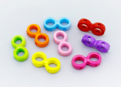 OPAQUE PLASTIC BEADS - INFINITY - 9.5x20mm MIX - PACKAGE 500g Hole-2.0mm (1200pcs.)