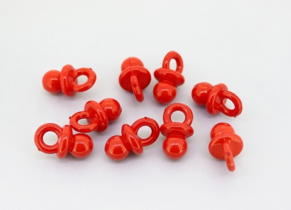 OPAQUE PLASTIC BEADS - PACIFIER - 20x12mm RED С07 - PACKAGE 500g Hole-5.0mm (500pcs.)