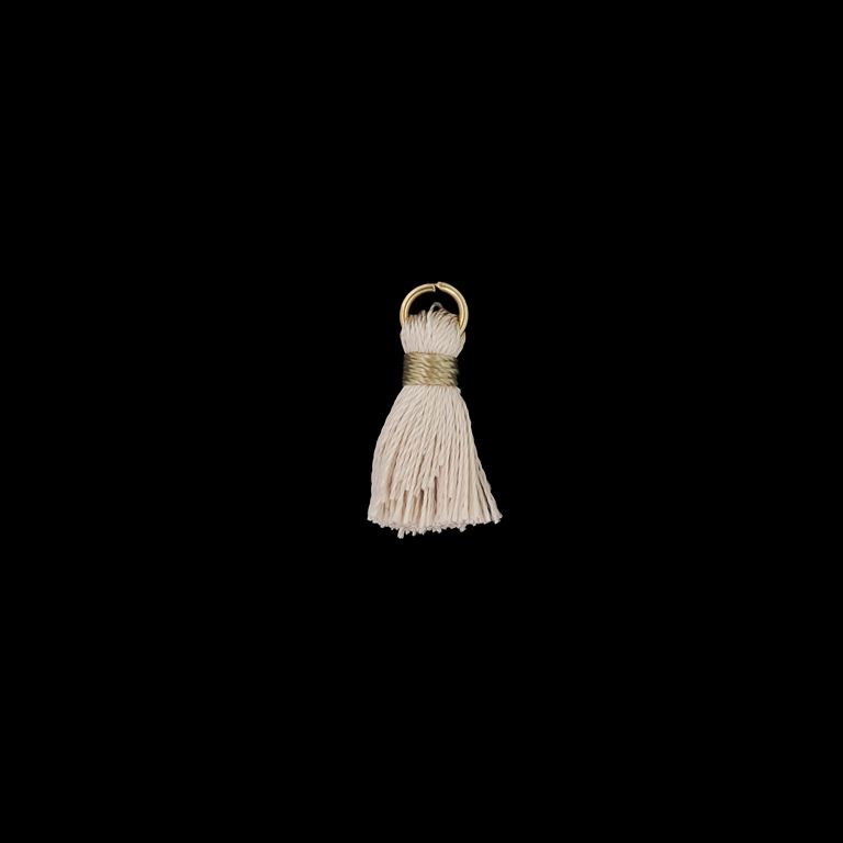 TEXTILE BEADS - TASSEL POLYESTER - 2.0cm BEIGE (LIGHT) 386 - 10pcs.