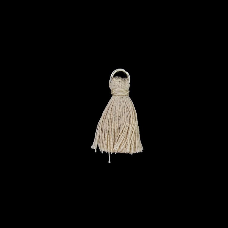 TEXTILE BEADS - TASSEL POLYESTER - 2.5cm BEIGE 376 - 10pcs.