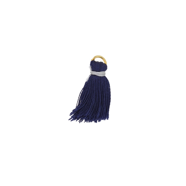 TEXTILE BEADS - TASSEL POLYESTER - 2.5cm BLUE (DARK) 380 - PACKAGE 100pcs.