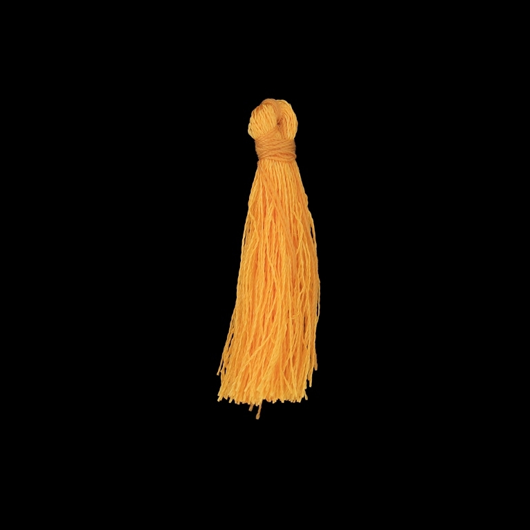 TEXTILE BEADS - TASSEL POLYESTER - 3.8cm YELLOW (DARK) 364 - 10pcs.