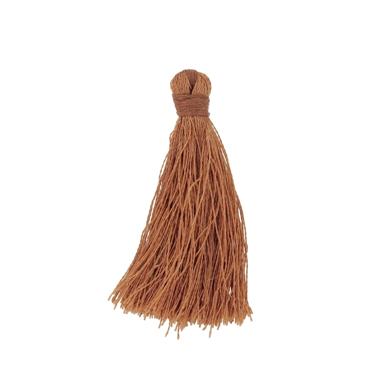 TEXTILE BEADS - TASSEL POLYESTER - 3.8cm BROWN (LIGHT) 371 - PACKAGE 100pcs.