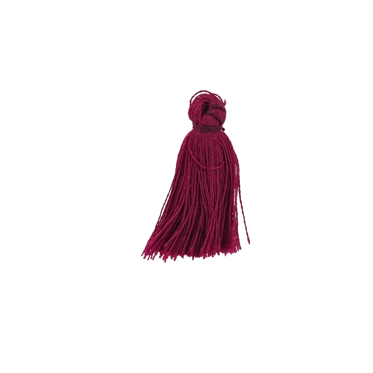 TEXTILE BEADS - TASSEL POLYESTER - 2.6cm BORDEAUX 339 - PACKAGE 100pcs.