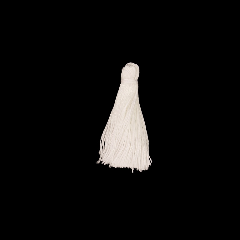 TEXTILE BEADS - TASSEL POLYESTER - 2.6cm WHITE 363 - PACKAGE 100pcs.