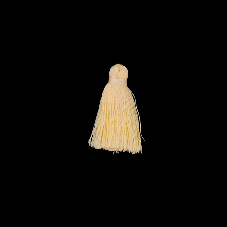 TEXTILE BEADS - TASSEL POLYESTER - 2.6cm YELLOW (LIGHT) 354 - PACKAGE 100pcs.