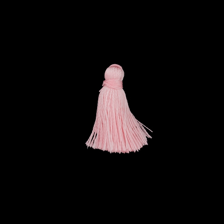 TEXTILE BEADS - TASSEL POLYESTER - 2.6cm PINK (LIGHT) 333 - PACKAGE 100pcs.