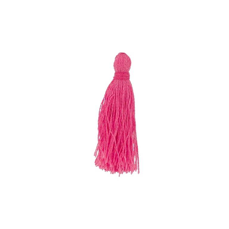 TEXTILE BEADS - TASSEL POLYESTER - 2.6cm PINK (DARK) 361 - PACKAGE 100pcs.