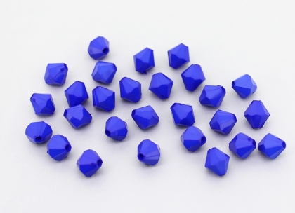 OPAQUE PLASTIC BEADS - BICONES 01 - 8x7.5mm BLUE С33 - PACKAGE 500g Hole-1.8mm (2700pcs.)