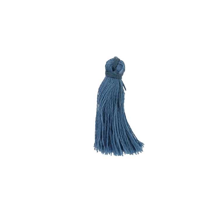 TEXTILE BEADS - TASSEL POLYESTER - 2.6cm BLUE (DARK) 348 - PACKAGE 100pcs.