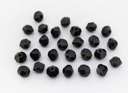 OPAQUE PLASTIC BEADS - BICONES 02 - 8x10mm BLACK ВА01 - PACKAGE 500g Hole-2.0mm (1200pcs.)