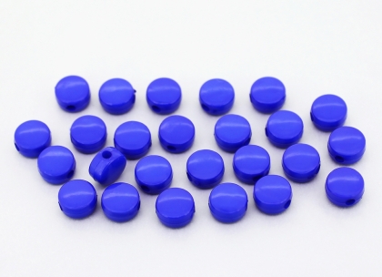 OPAQUE PLASTIC BEADS - DISK - 8x4.5mm BLUE С33 - PACKAGE 500g Hole-2.0mm (2300pcs.)