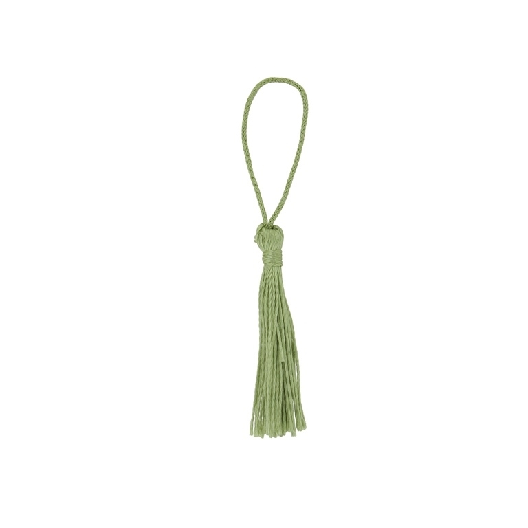 TEXTILE BEADS - TASSEL POLYESTER - 5cm GREEN MILITARY 11 - PACKAGE 100pcs.