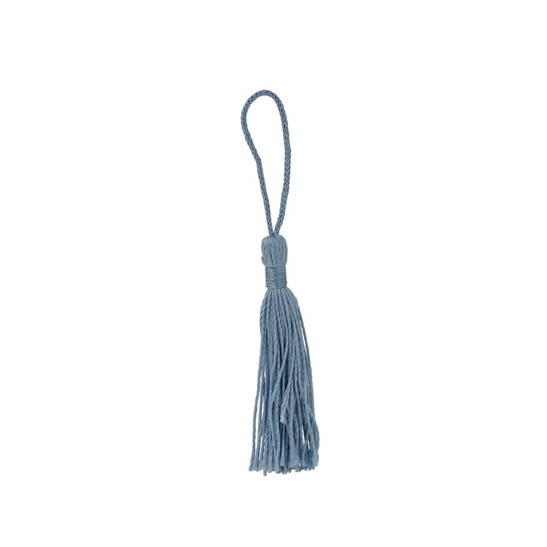 TEXTILE BEADS - TASSEL POLYESTER - 5cm BLUE (LIGHT) 10 - 20pcs.