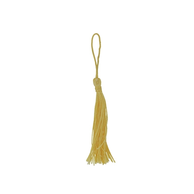 TEXTILE BEADS - TASSEL POLYESTER - 6cm YELLOW (DARK) 07 - PACKAGE 100pcs.