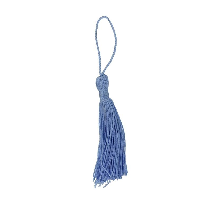 TEXTILE BEADS - TASSEL POLYESTER - 7.5cm BLUE SKY 33 - 12pcs.