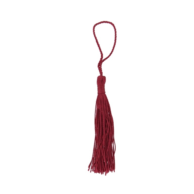 TEXTILE BEADS - TASSEL POLYESTER - 7cm BORDEAUX 17 - 10pcs.