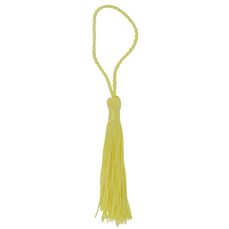 TEXTILE BEADS - TASSEL POLYESTER - 7cm YELLOW 04 - PACKAGE 100pcs.