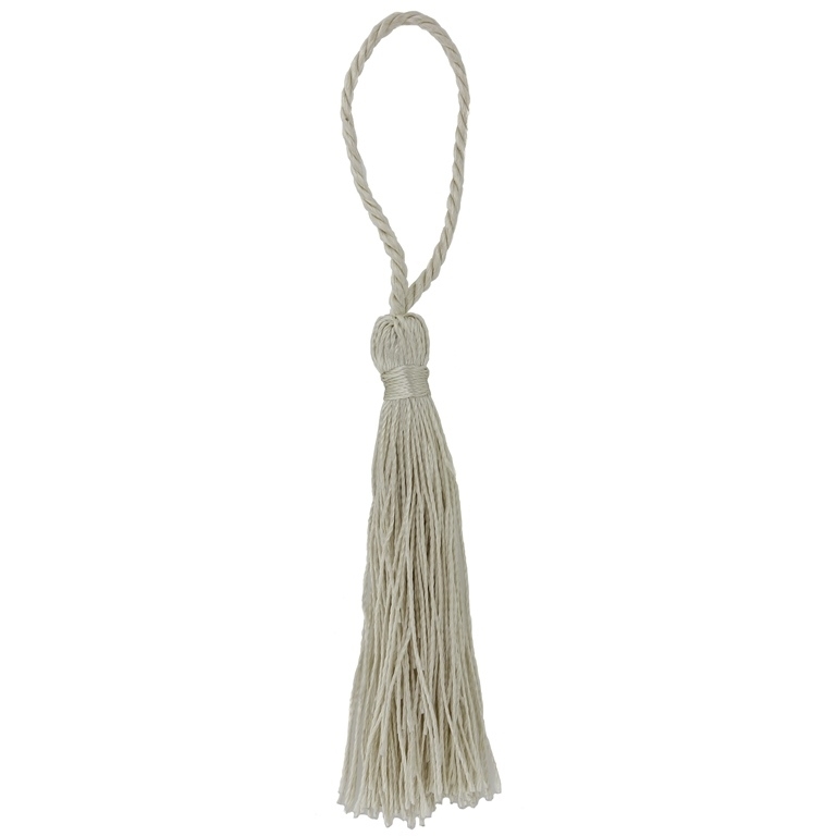 TEXTILE BEADS - TASSEL POLYESTER - 8cm BEIGE (LIGHT) 30 - 10pcs.