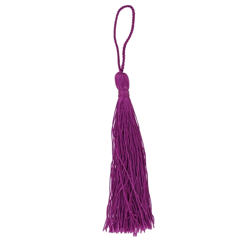 TEXTILE BEADS - TASSEL POLYESTER - 11cm VIOLET (DARK) 01 - 10pcs.