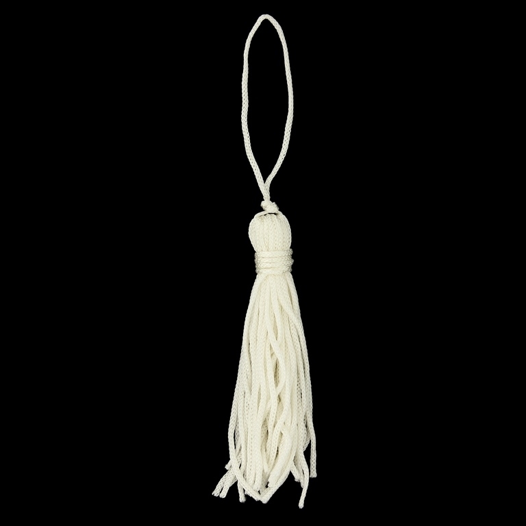 TEXTILE BEADS - TASSEL POLYESTER GSM - 7cm WHITE 36 - PACKAGE 100pcs.