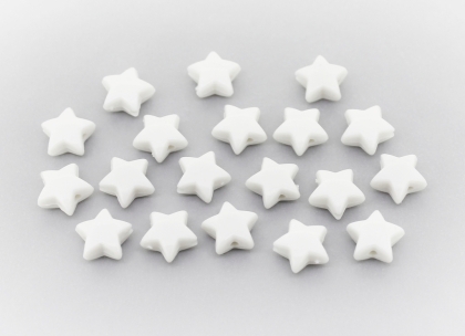 OPAQUE PLASTIC BEADS - STAR 01 - 11x6mm WHITE С01 - PACKAGE 500g Hole-2.0mm (1370pcs.)