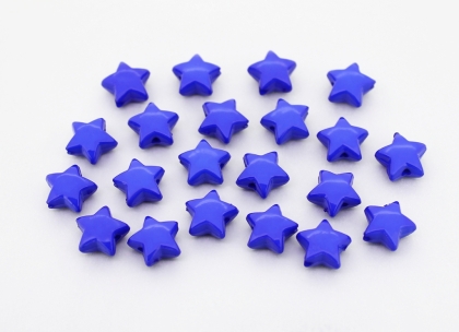 OPAQUE PLASTIC BEADS - STAR 01 - 11x6mm BLUE С33 - PACKAGE 500g Hole-2.0mm (1370pcs.)