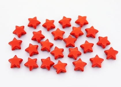 OPAQUE PLASTIC BEADS - STAR 01 - 11x6mm RED С07 - PACKAGE 500g Hole-2.0mm (1370pcs.)