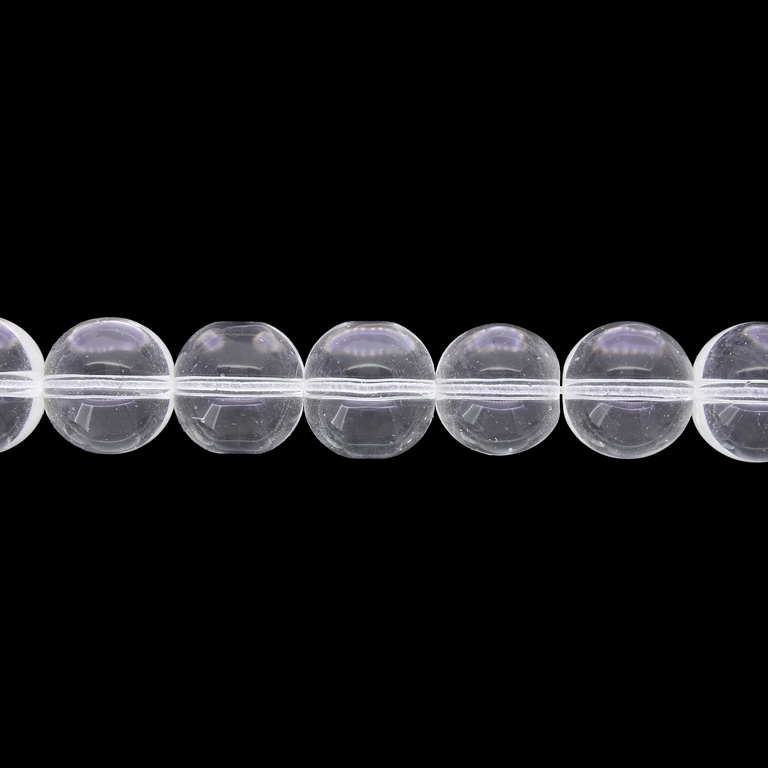 GLASS BEADS ON A STRING UV - BALL - TRANSPARENT - 12mm - TRANSPARENT - STRING (65 pcs.) Hole-1.3mm