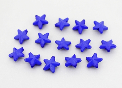 OPAQUE PLASTIC BEADS - STAR 02 - RELIEF 10x5mm BLUE С33 - PACKAGE 500g Hole-1.5mm (2900pcs.)