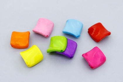 OPAQUE PLASTIC BEADS - SQUARE WAVE - 18.5x7mm MIX - PACKAGE 500g Hole-1.8mm (600pcs.)