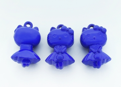 OPAQUE PLASTIC BEADS - KITTY 02 - 16x42x25mm BLUE С33 - PACKAGE 500g Hole-3.5mm (60pcs.)