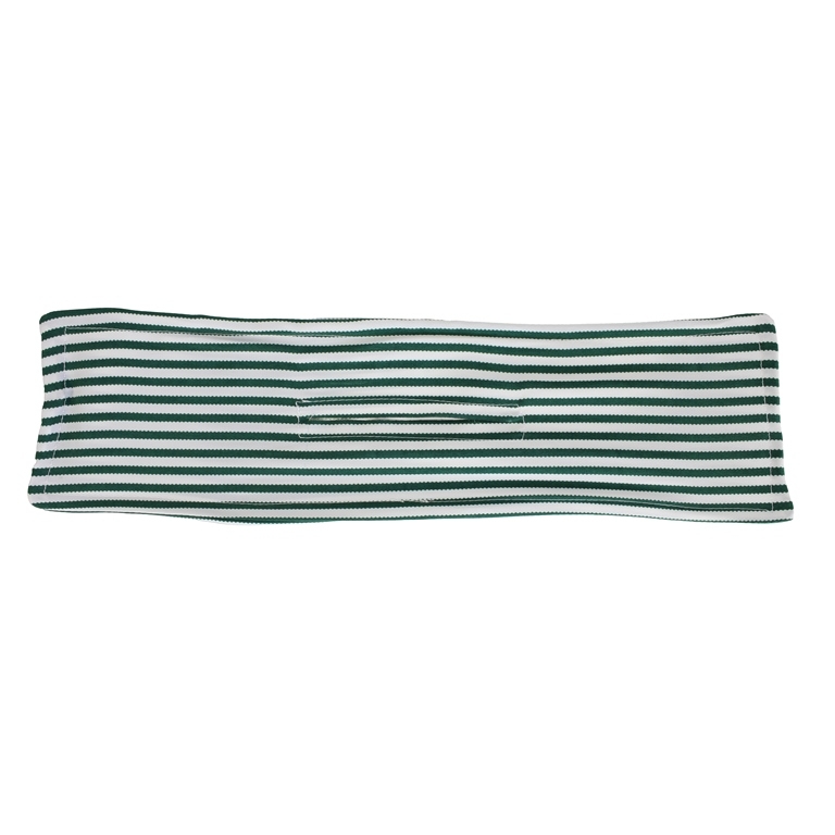 JEWELRY - ACCESSORY FOR HAIR - DAFT BUN WITH WIRE - MODEL 01 - STRIPE 01 - 38x10cm WHITE AND GREEN (DARK) - 1pc.