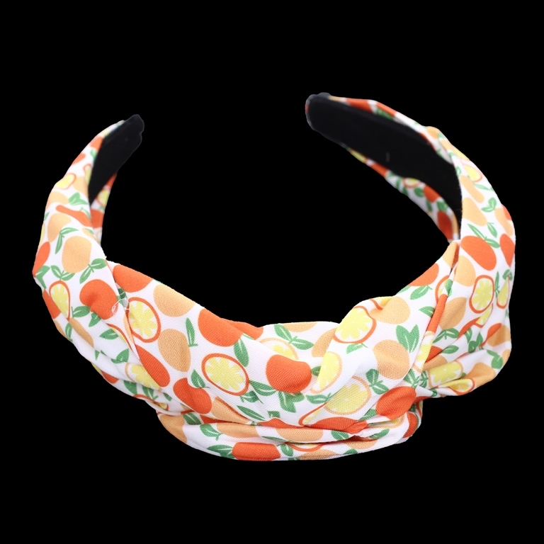 JEWELRY - ACCESSORY FOR HAIR - TIARA TEXTILE WITH KNOT D026 - ORANGE 01 - WHITE-YELLOW-ORANGE-GREEN - 1pc.